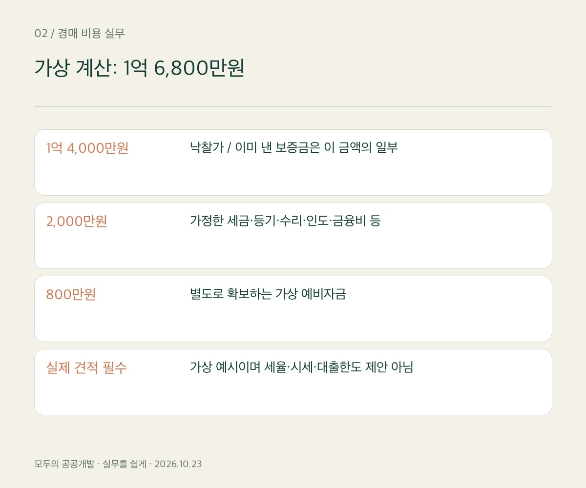 가상 총 필요자금 계산 설명도