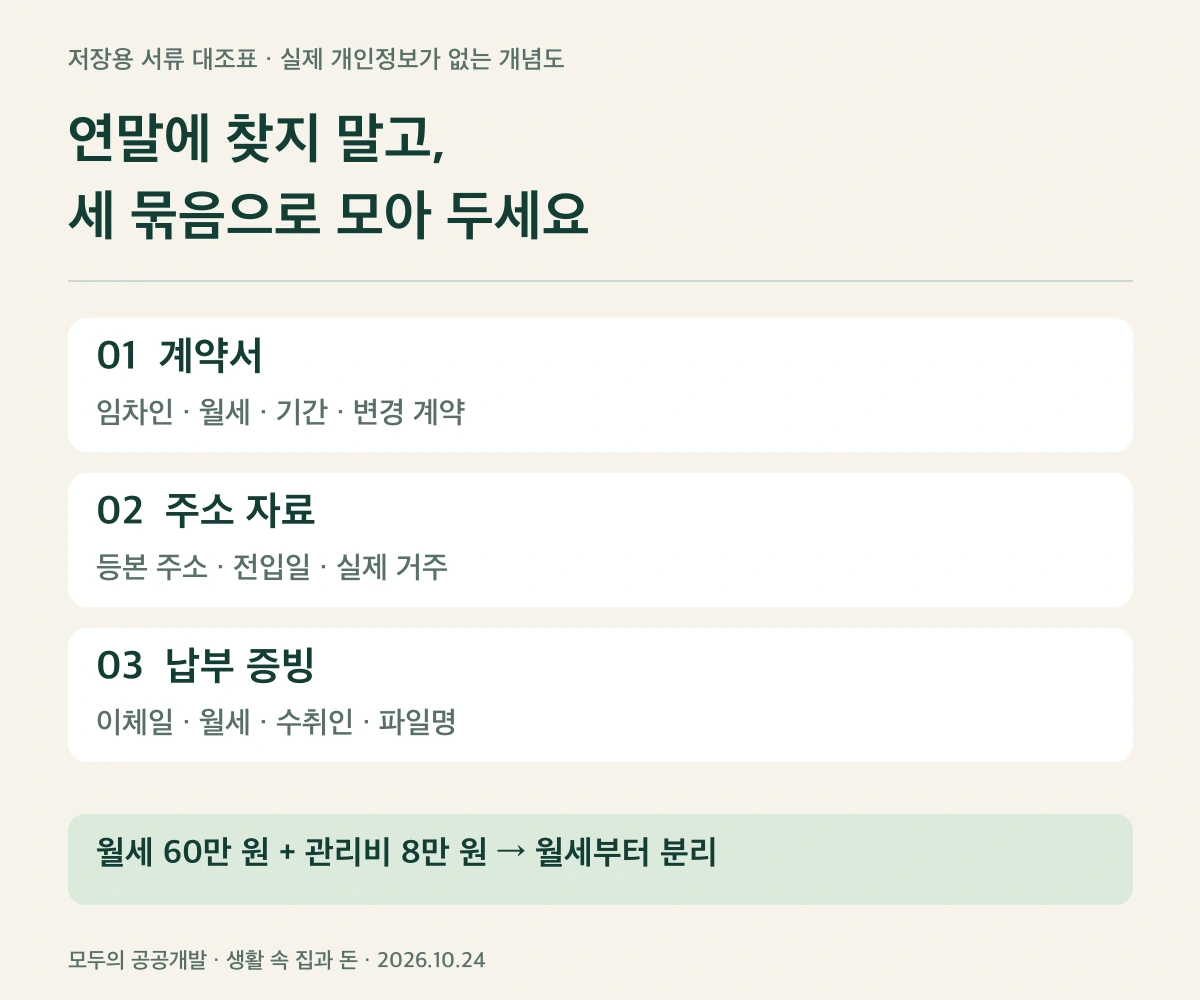직접 만든 서류 대조표 · 예시 금액이며 실제 개인정보는 사용하지 않았습니다.